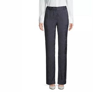 Equipment Lita Floral Jacquard Pants Navy Straight Leg Dressy Trouser Size 26